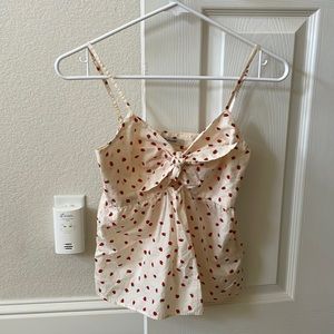 Madewell strawberry keyhole shirt